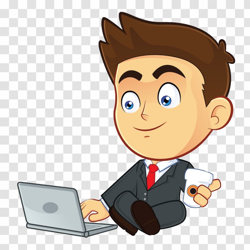 Vector Graphics Cartoon Illustration Clip Art Character - Laptop - Businesswoman Transparent PNG