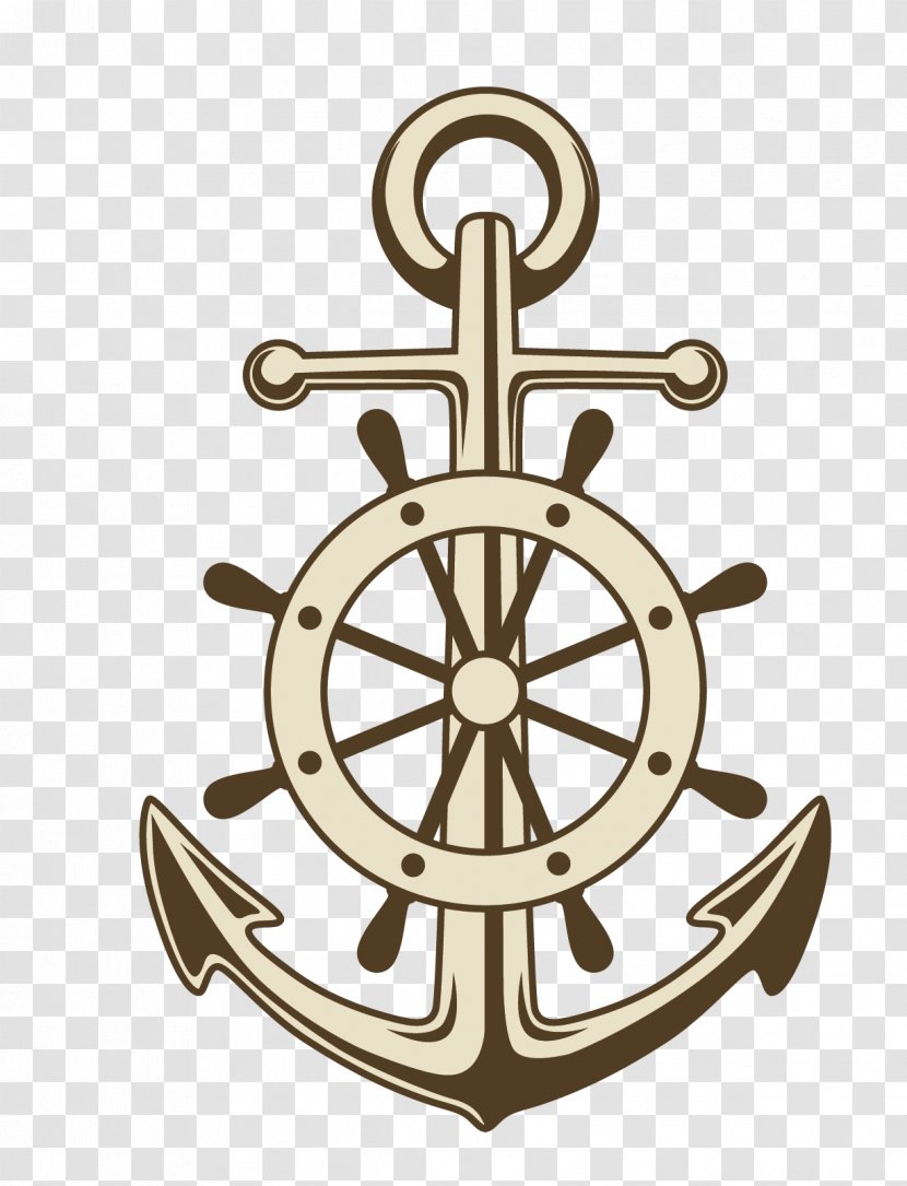 Anchor Ships Wheel Paper Clip Art - Vector Painted Transparent PNG