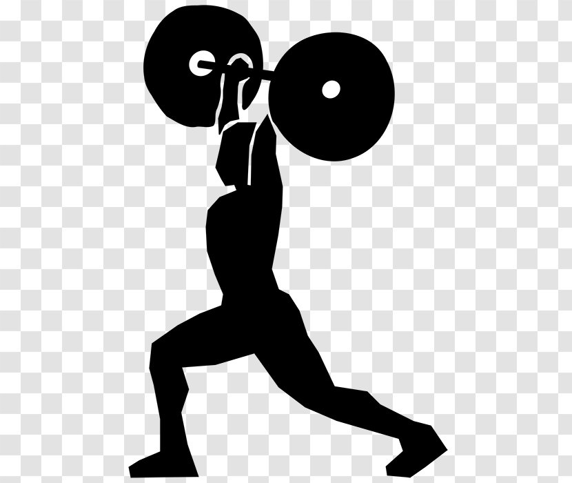 Olympic Weightlifting Weight Training Clip Art - Black And White Transparent PNG