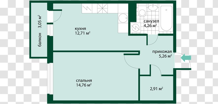 Floor Plan Apartment House Privokzal'naya Ploshchad' Storey - Common Eland Transparent PNG
