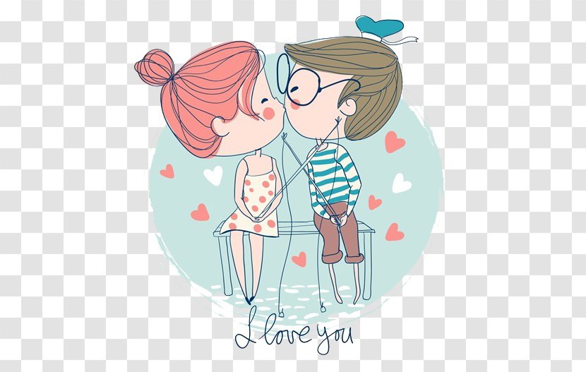 Kiss Love Romance Boy - Frame - Cartoon Couple Transparent PNG