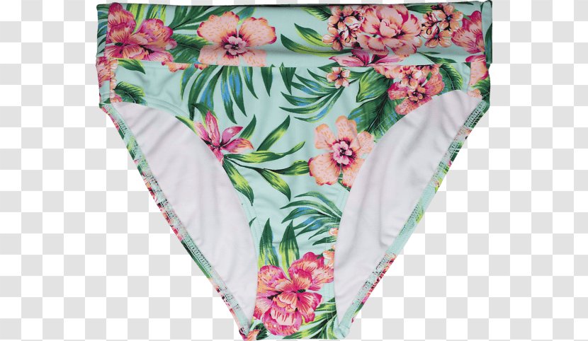 Floral Design Cut Flowers Textile Pink M - Frame - Swim Brief Transparent PNG