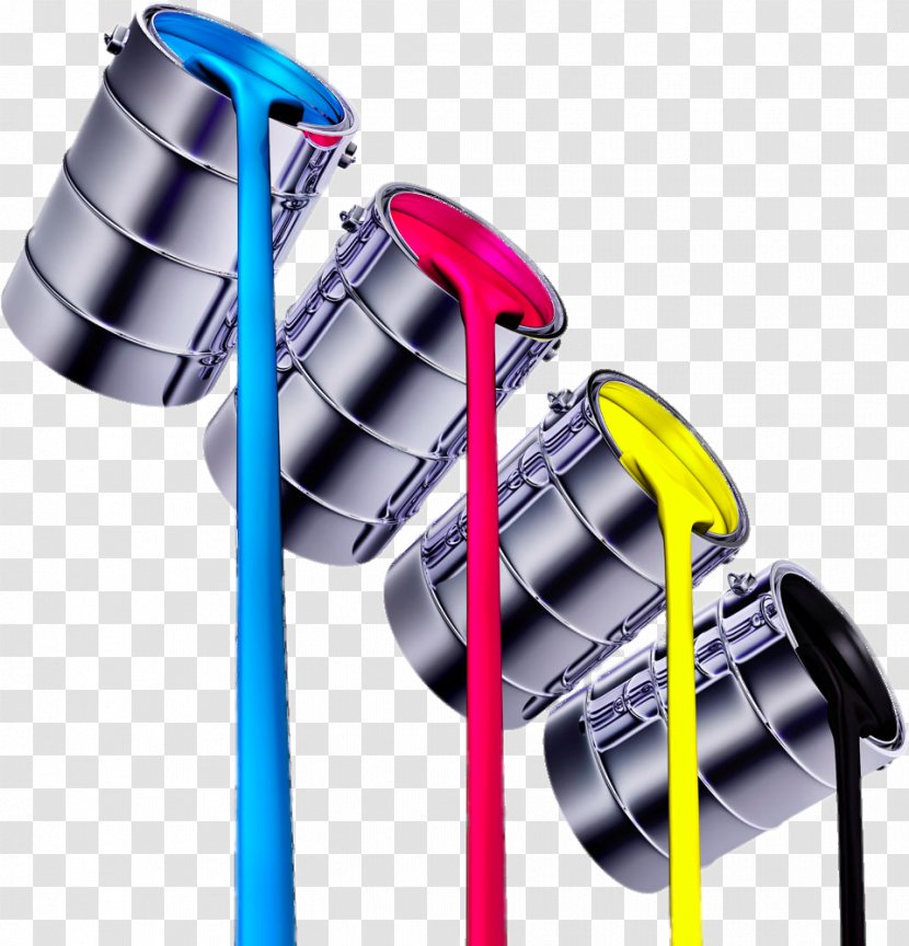 CMYK Color Model Paint Stock Photography - Image Resolution - Creative Four Bucket Transparent PNG