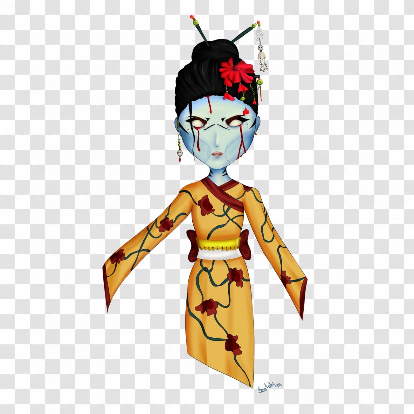 Costume Design Cartoon Legendary Creature - Geisha Transparent PNG