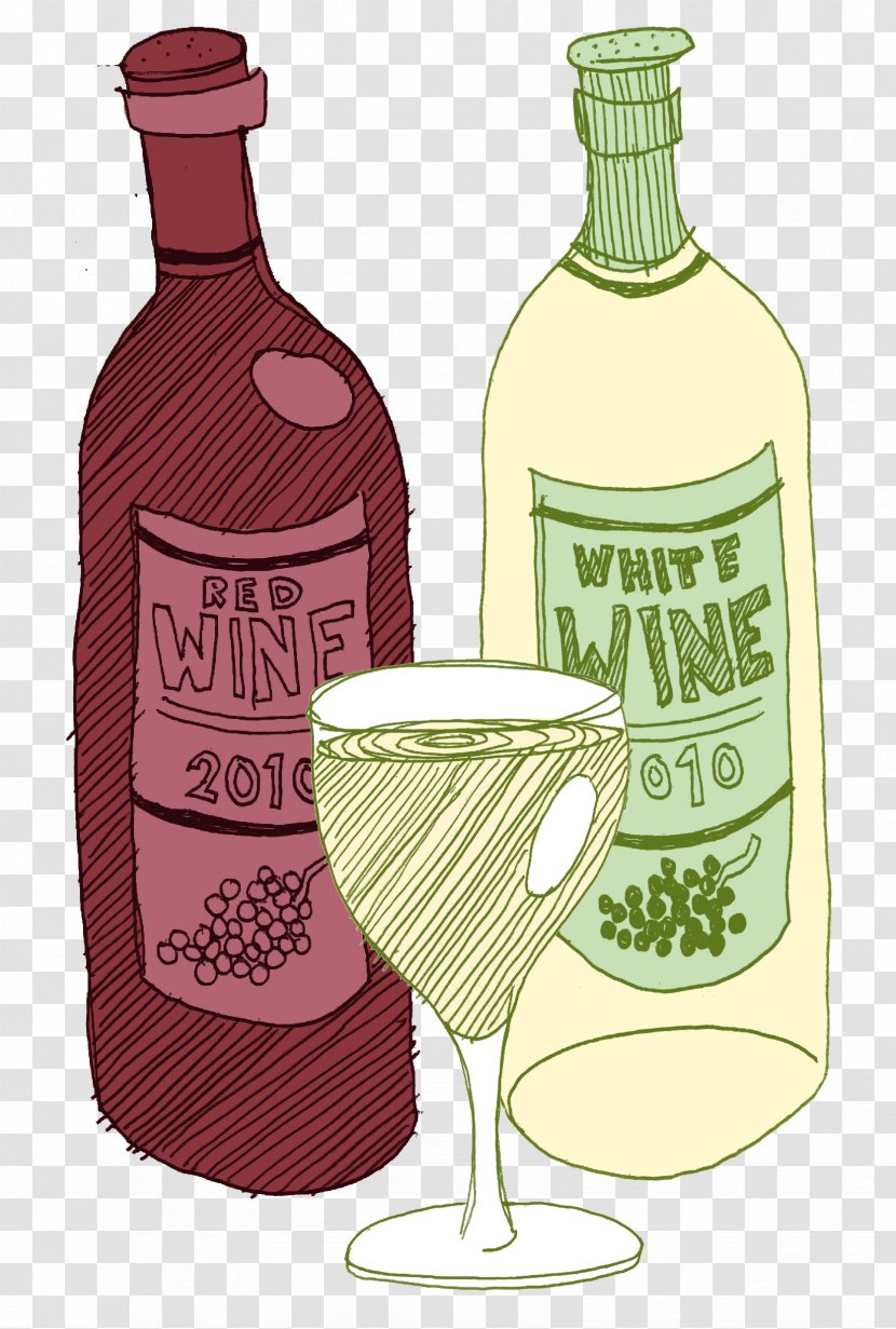Glass Bottle Liqueur White Wine Transparent PNG
