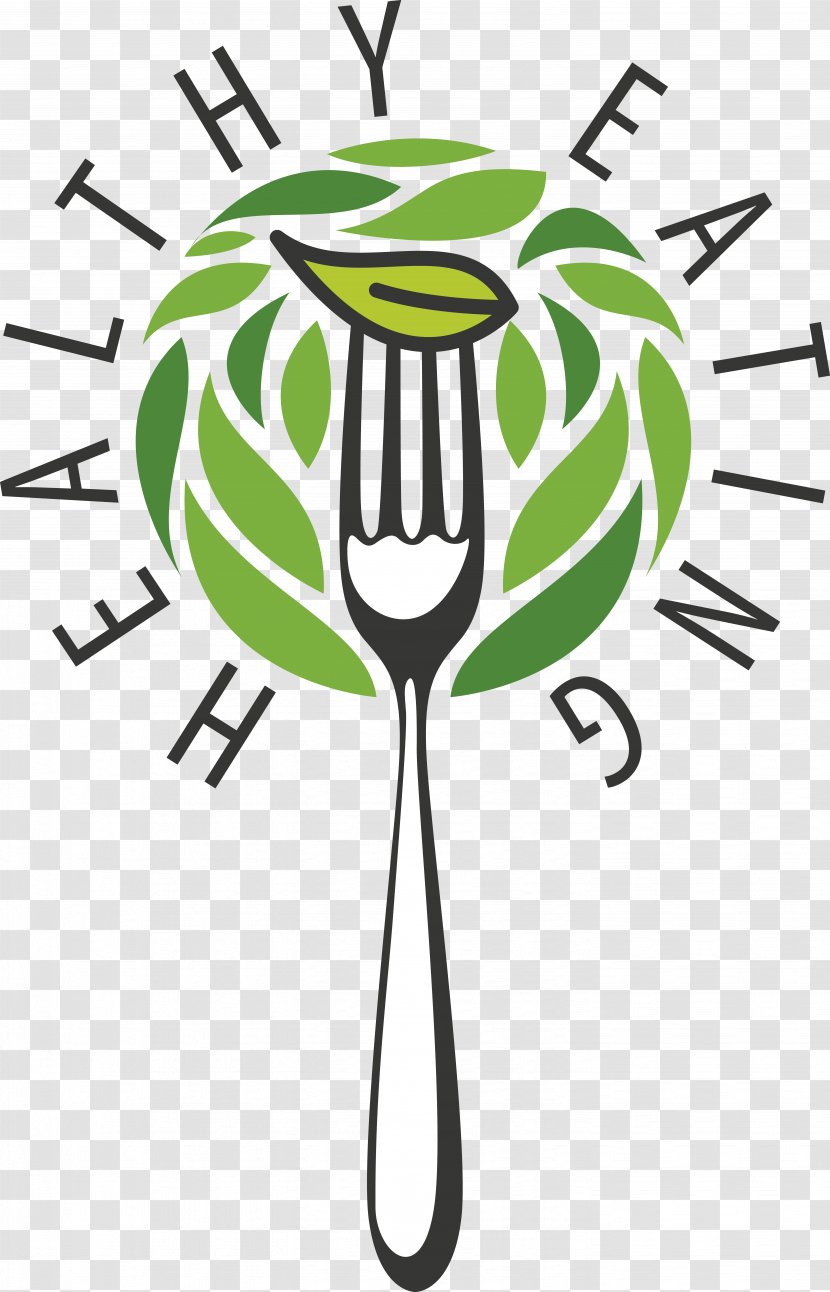 Logo Eating Health - Vector Fork Transparent PNG