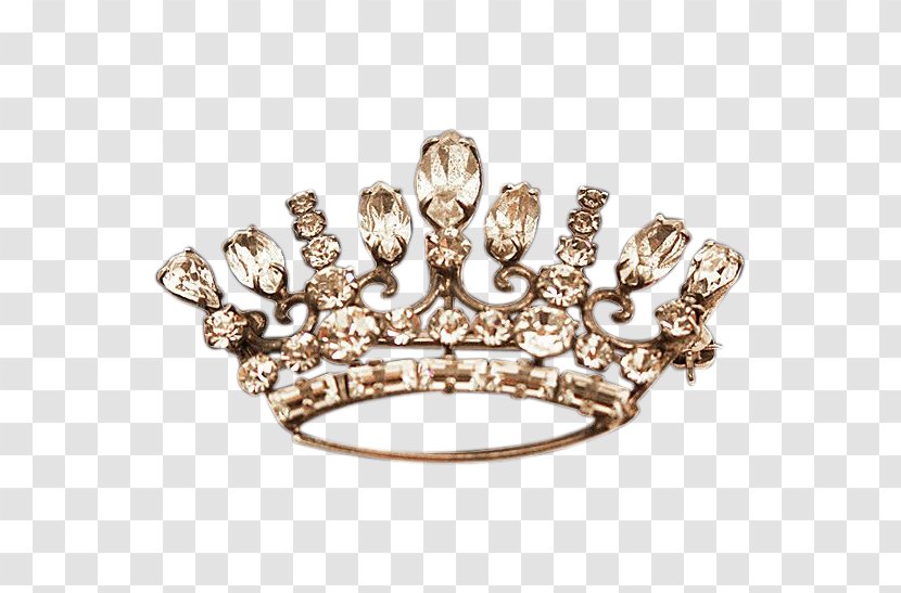 Crown Headpiece Brooch Pin Tiara - Ruby Lane Transparent PNG