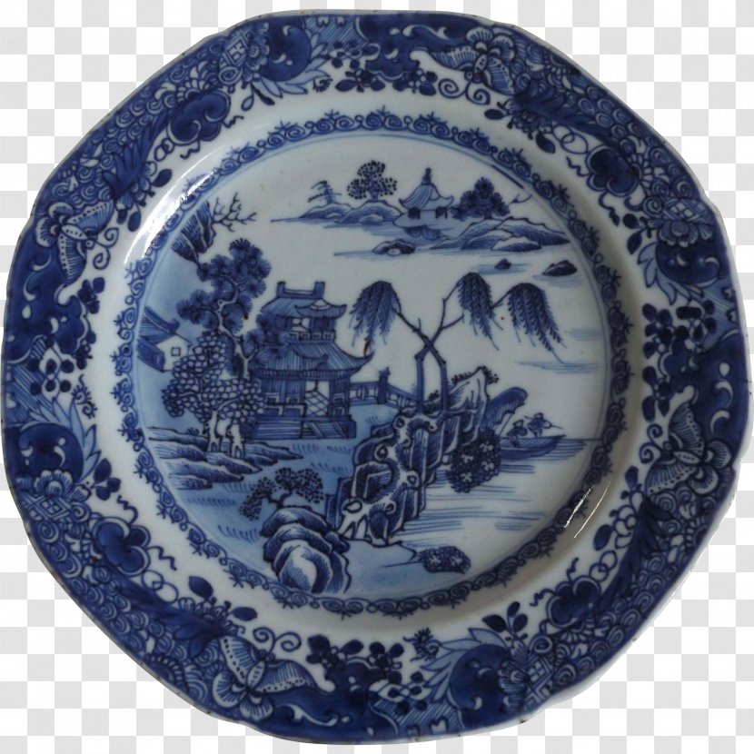 Chinese Export Porcelain 18th Century Blue And White Pottery Ceramics - Saucer - Plate Transparent PNG