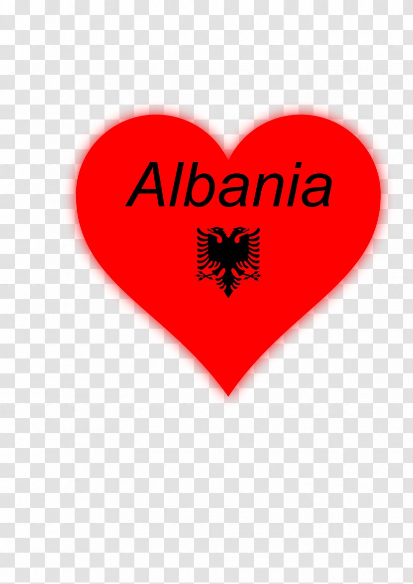 Flag Of Albania Albanian Albania–Kosovo Relations - Heart Transparent PNG