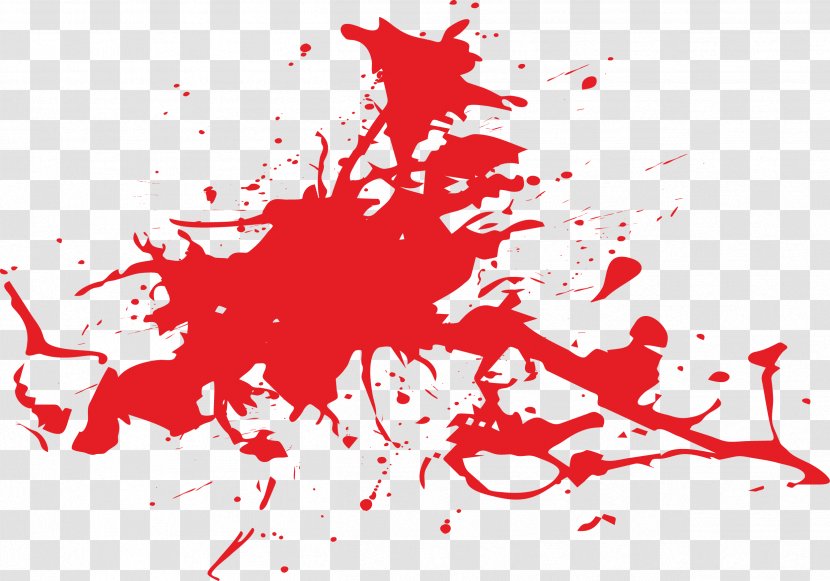 Blood Splatter Film Clip Art - Color - Bright Red Splashes Of Transparent PNG