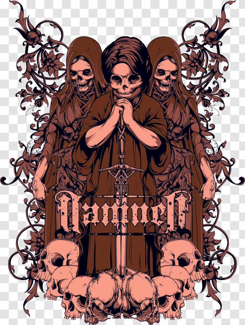 T-shirt Adobe Illustrator Icon - Shirt - Praying Skeleton Figures Transparent PNG