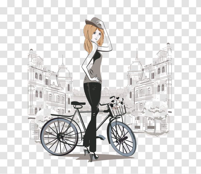 Paris Road Bicycle Vector Graphics Cycling - Cartoon Transparent PNG