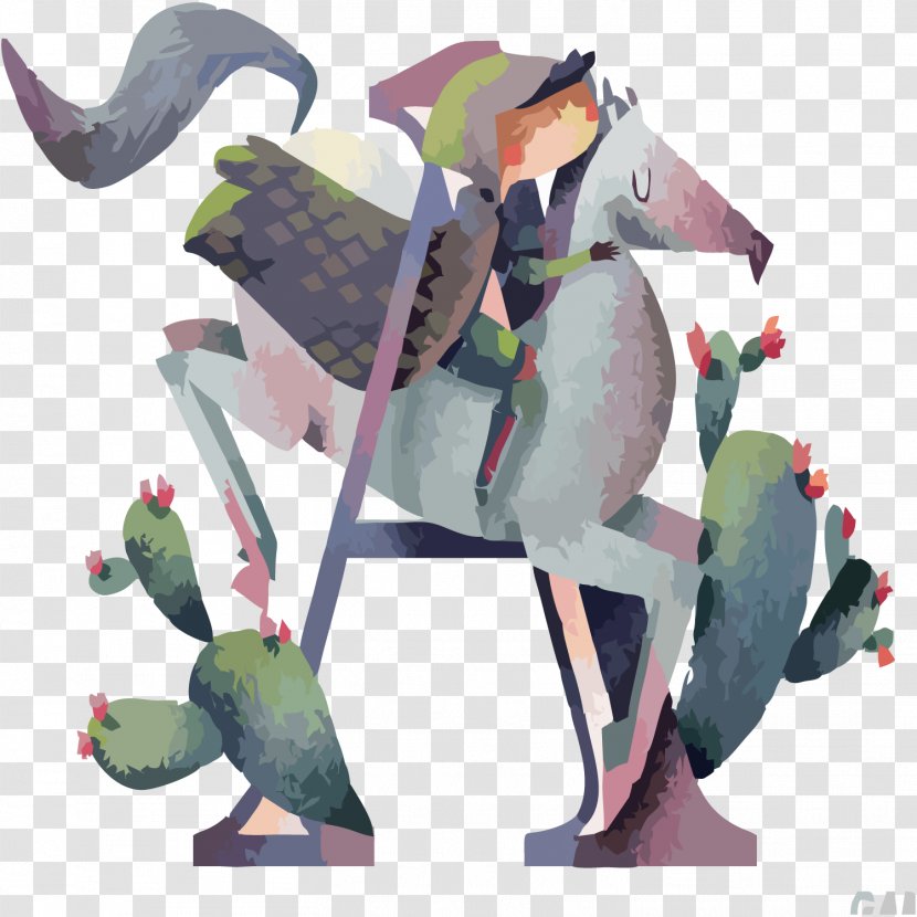 Cactaceae Illustration - Mythical Creature - Horse With Cactus Transparent PNG