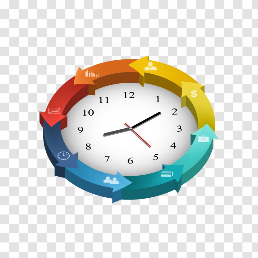 Infographic Diagram - Blue - Color Clock Cycle Transparent PNG