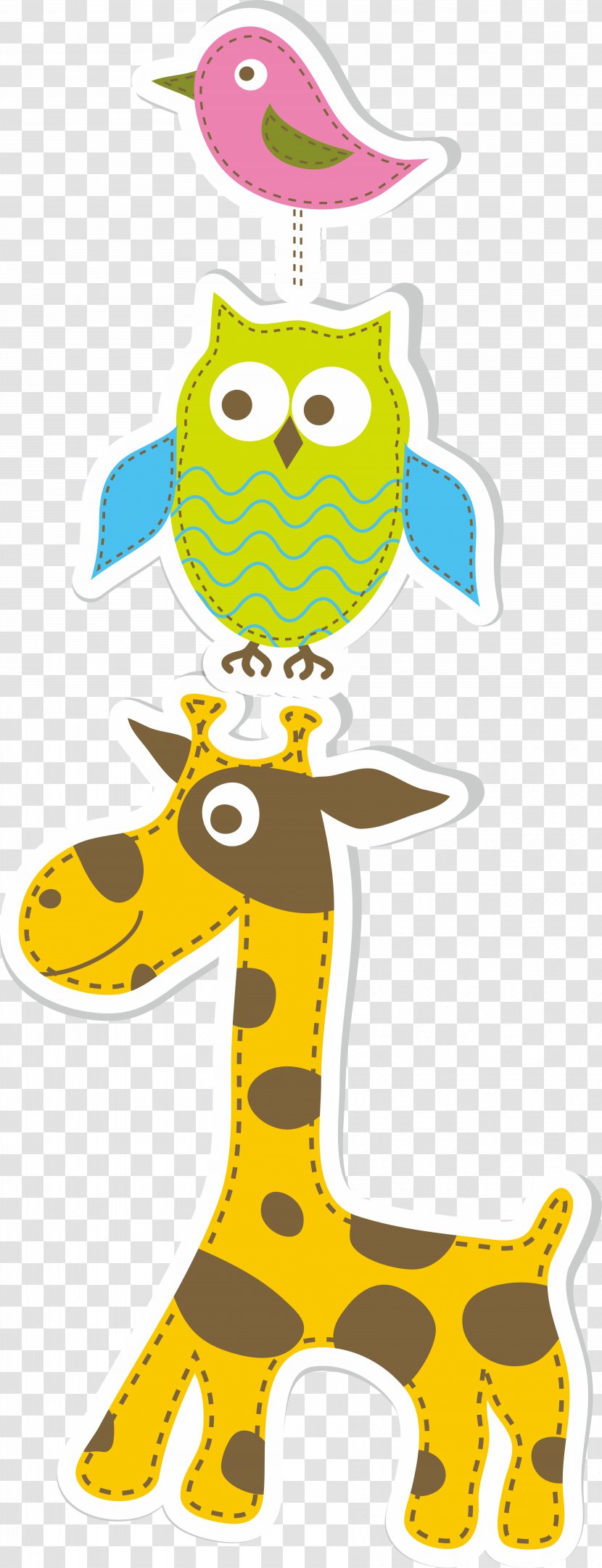 Greeting Card Euclidean Vector Postcard Birthday Template - Organism - Cartoon Giraffe Transparent PNG