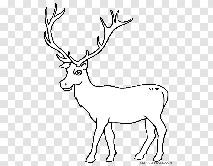 Elk Clip Art Vector Graphics Free Content Image - Horn - Christmas Moose Black And White Transparent PNG