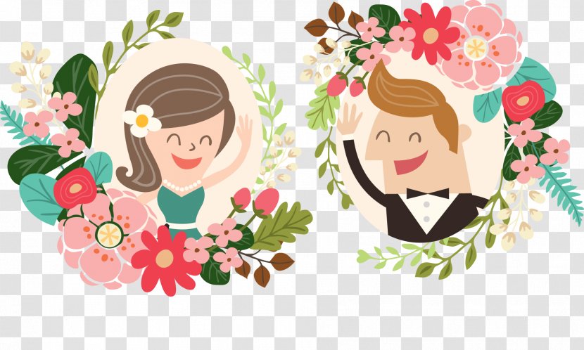 Wedding Invitation Save The Date Bridegroom Illustration - Petal - Bride And Groom Transparent PNG