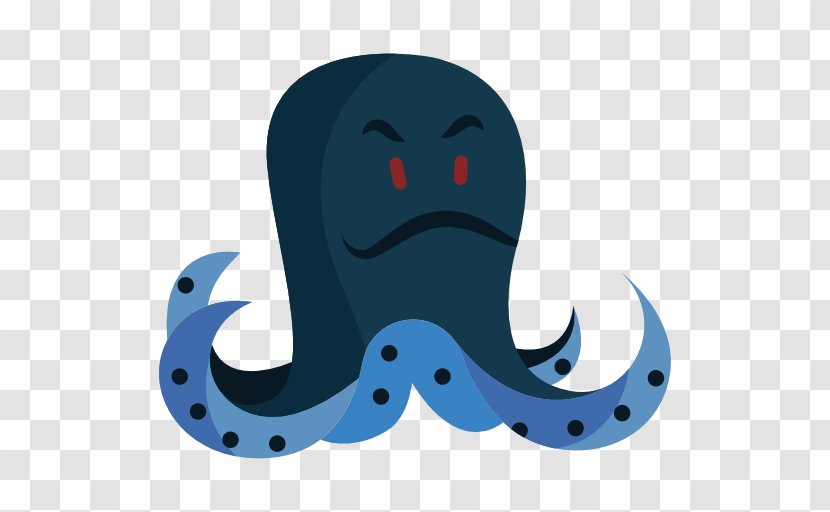 Octopus Cartoon - Gigantic - Electric Blue Moustache Transparent PNG