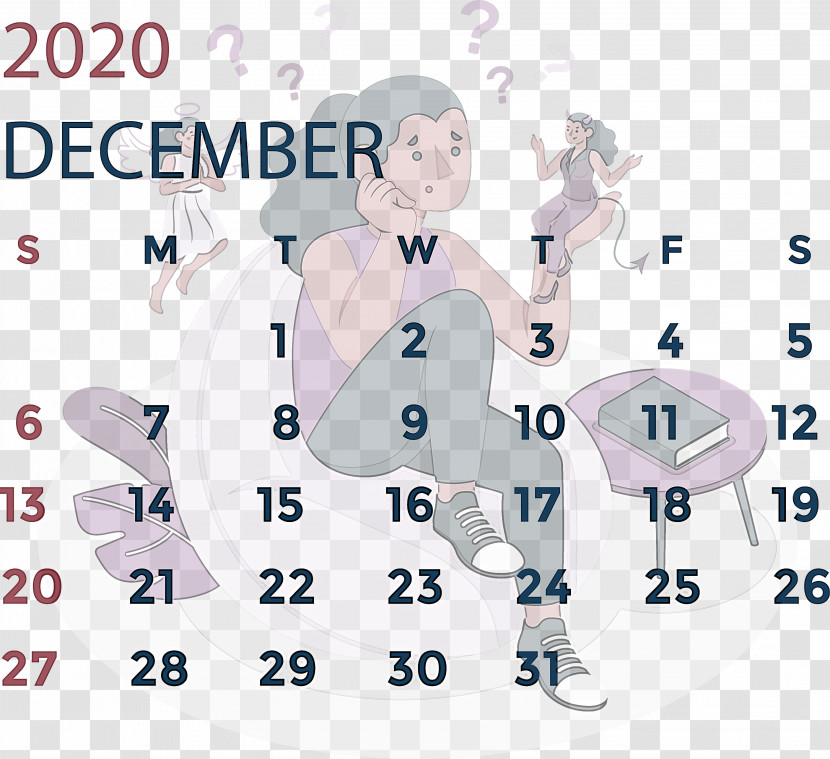 December 2020 Printable Calendar December 2020 Calendar Transparent PNG