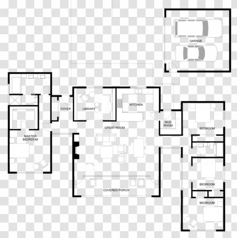 Floor Plan Paper Furniture White - Area - Design Transparent PNG