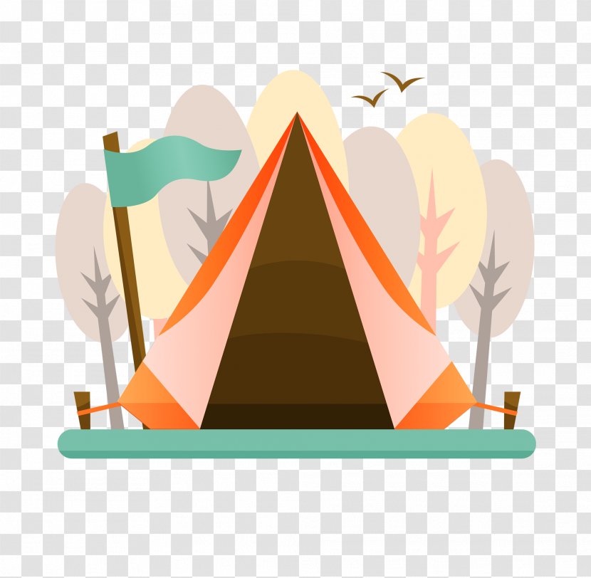Camping Tent Design Vector Graphics Image - Bonfire - Camper Transparent PNG