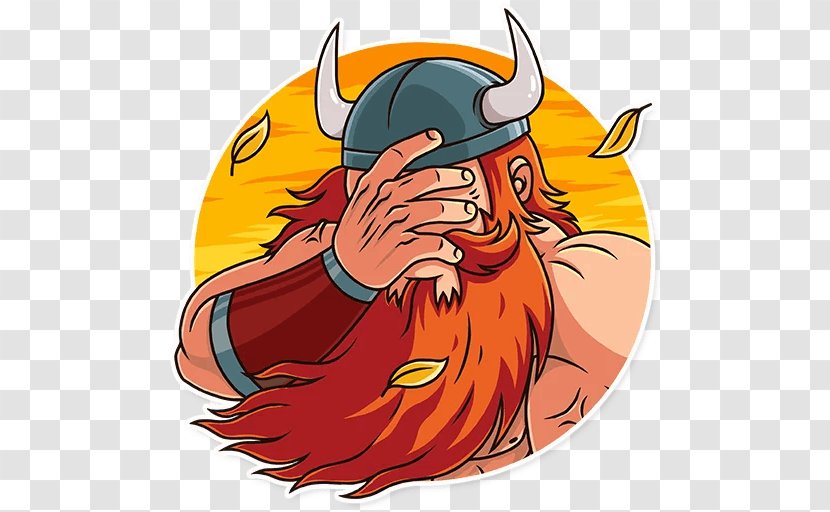 Sticker Clip Art Telegram Vyrubki Vikings - Button - Viking Color Transparent PNG