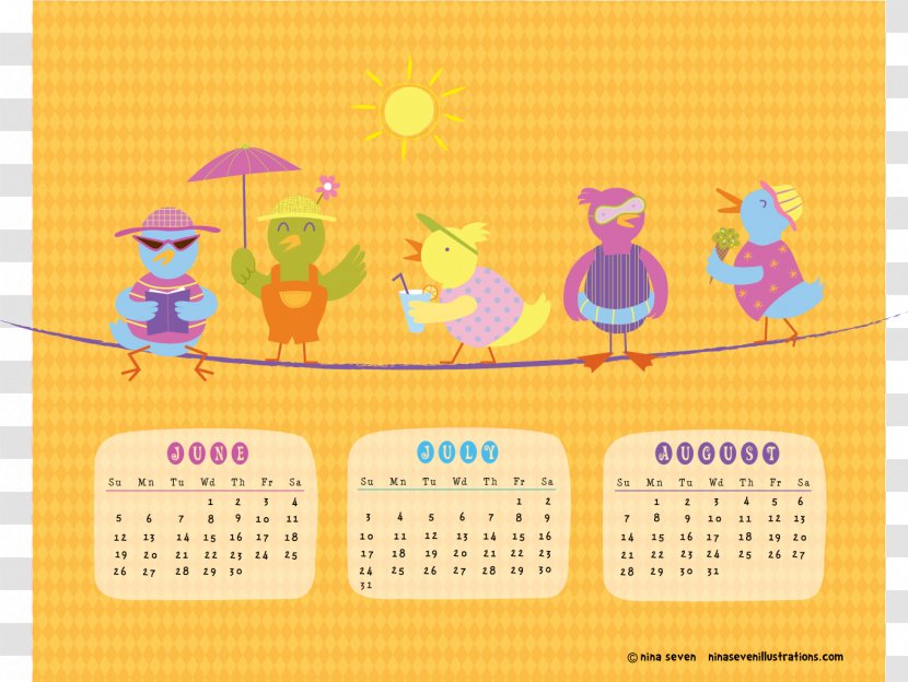 Calendar Desktop Wallpaper Computers Time Summer - Tablet - Sakura Template Transparent PNG