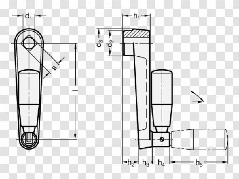 Handle Winch Technical Drawing Handkurbel - Handwheel Transparent PNG
