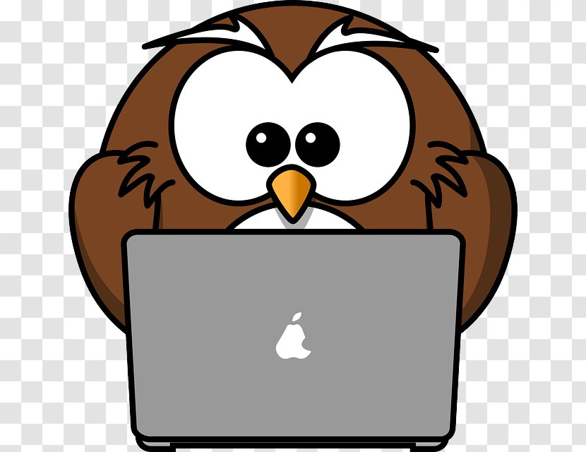 Owl Cartoon Drawing Clip Art - Typing Cliparts Transparent PNG