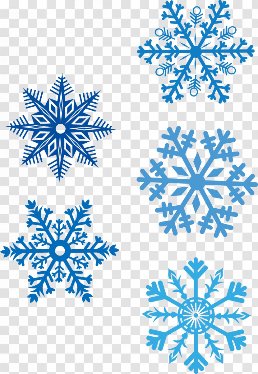 Snowflake Euclidean Vector Sticker - Snow - Blue Transparent PNG