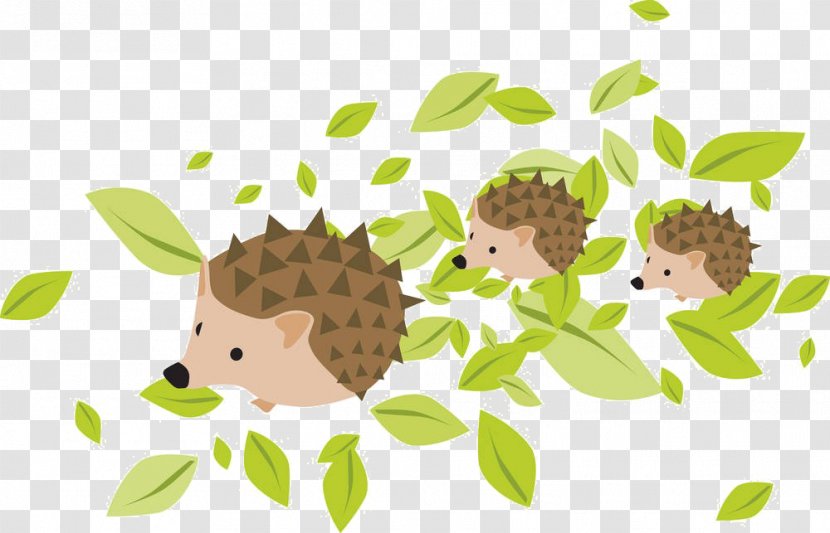 Hedgehog Royalty-free Stock Photography Clip Art - Cuteness - Cartoon Leaves Material Transparent PNG