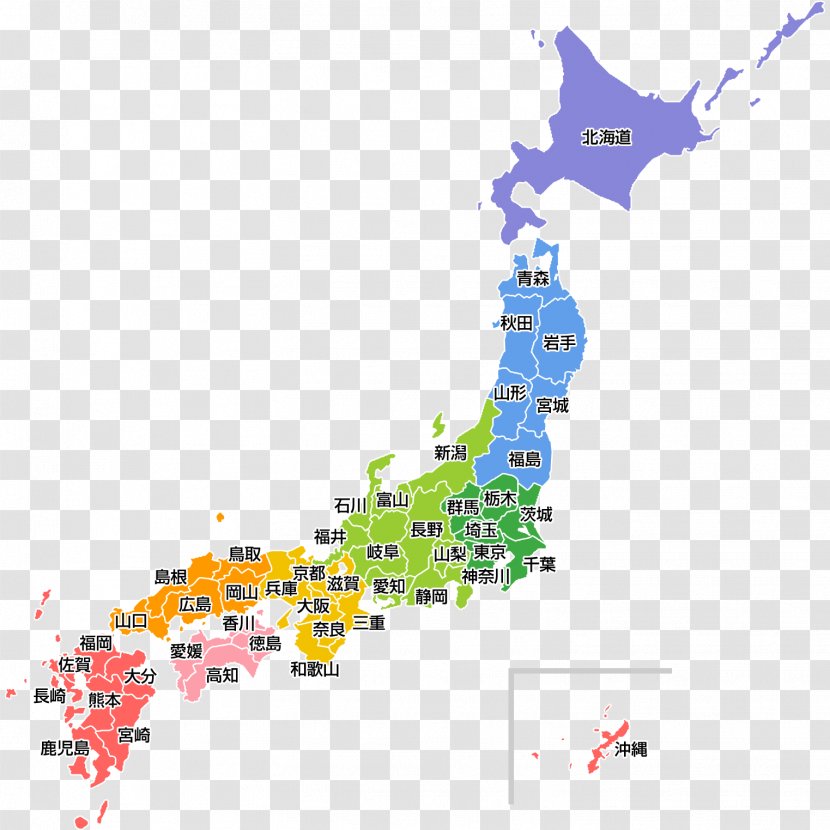 Japanese Archipelago Prefectures Of Japan Map - Waves Transparent PNG