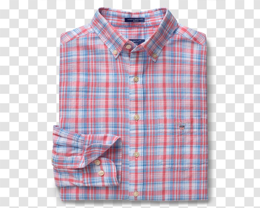 T-shirt Madras Gant Sleeve - Button Transparent PNG