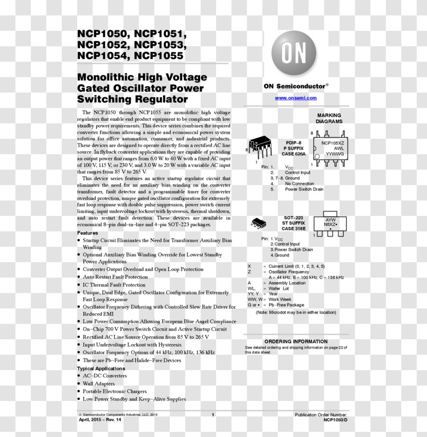 Document Datasheet ON Semiconductor - Diagram - Noise Transparent PNG