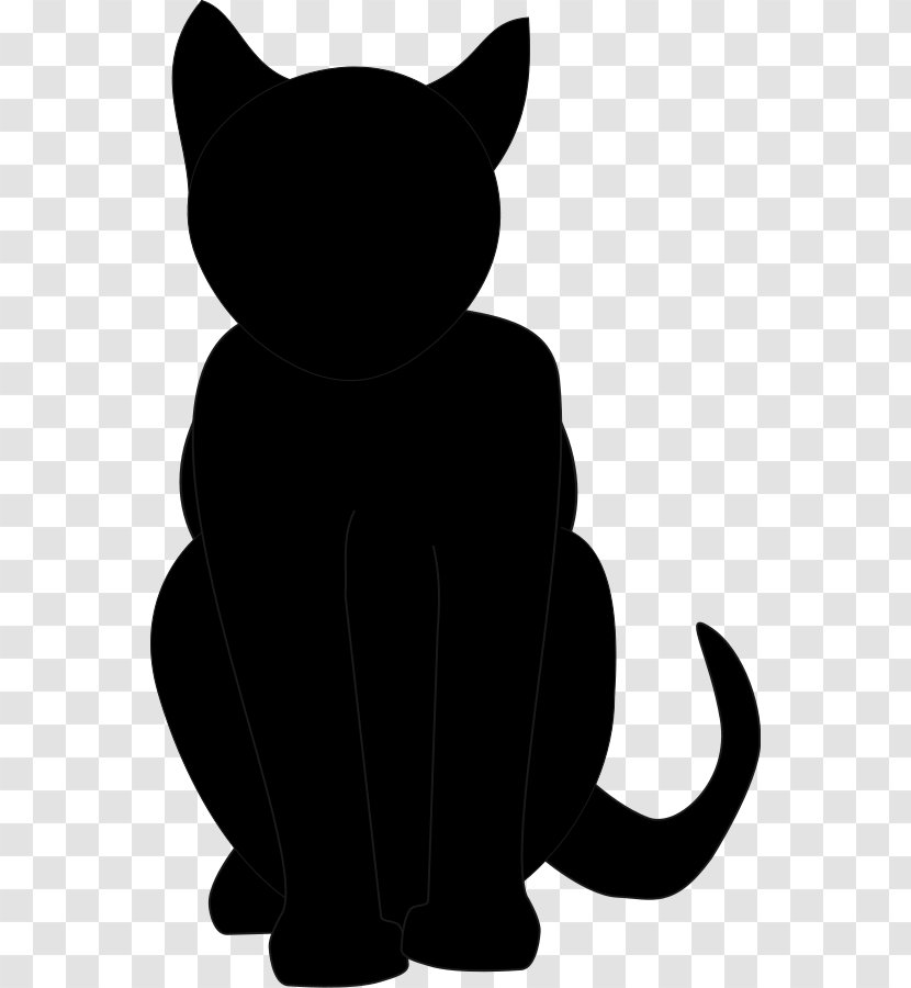 Black Cat Kitten Clip Art - Fictional Character - Vector Transparent PNG