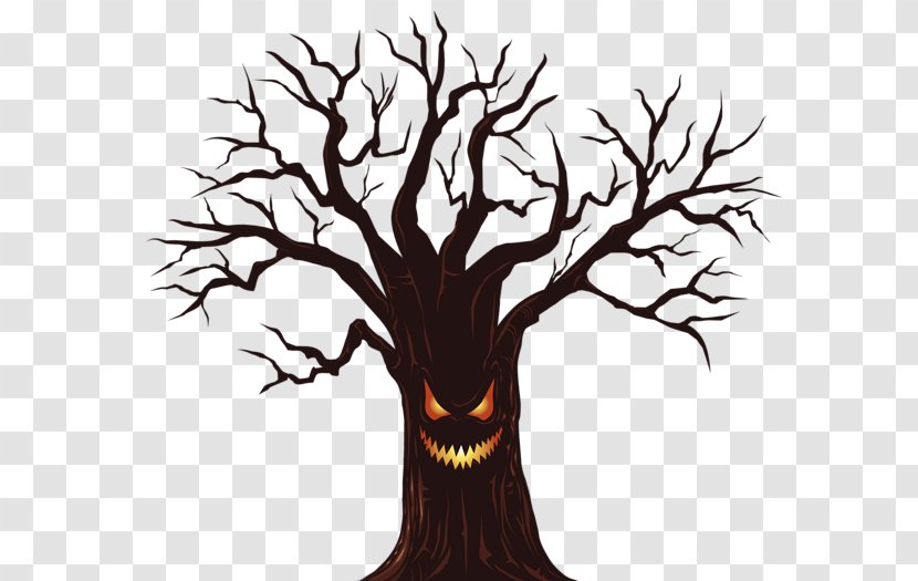 Halloween Wish Greeting Card Clip Art - Saying - Horror Dead Tree Material Transparent PNG