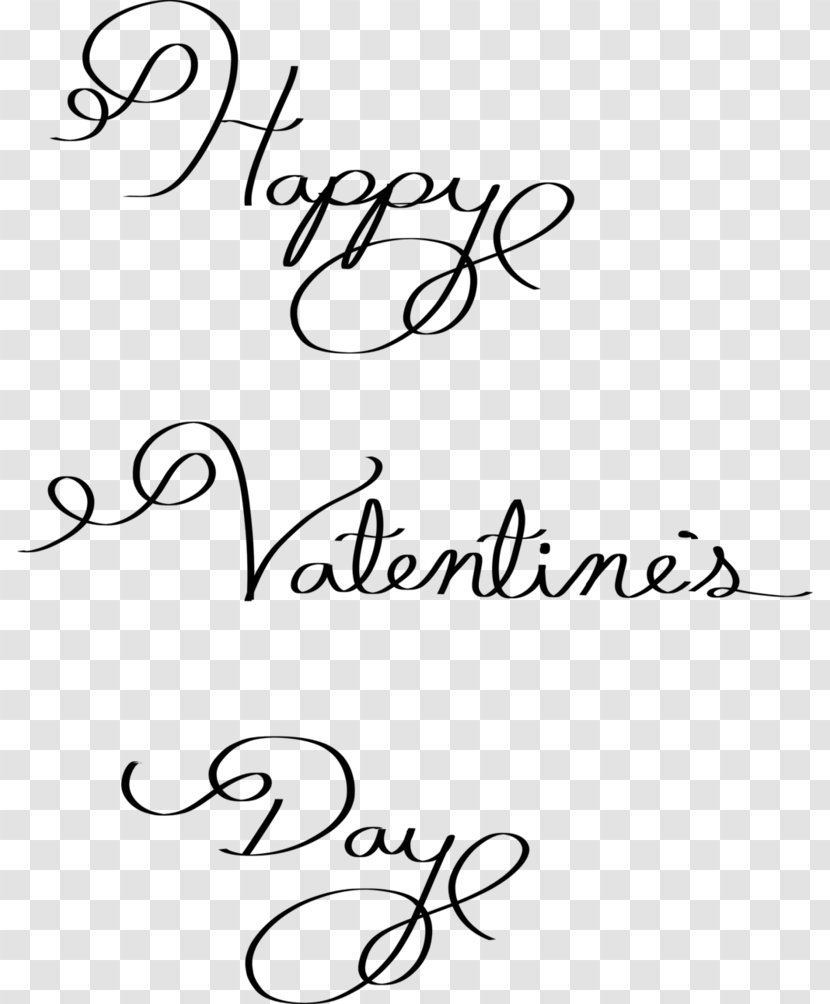 Calligraphy Wall Decal Handwriting Clip Art - White - Happy Valentines Transparent PNG