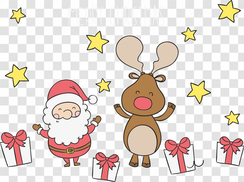 Santa Claus Reindeer Christmas Ornament - With Elk Gift Transparent PNG