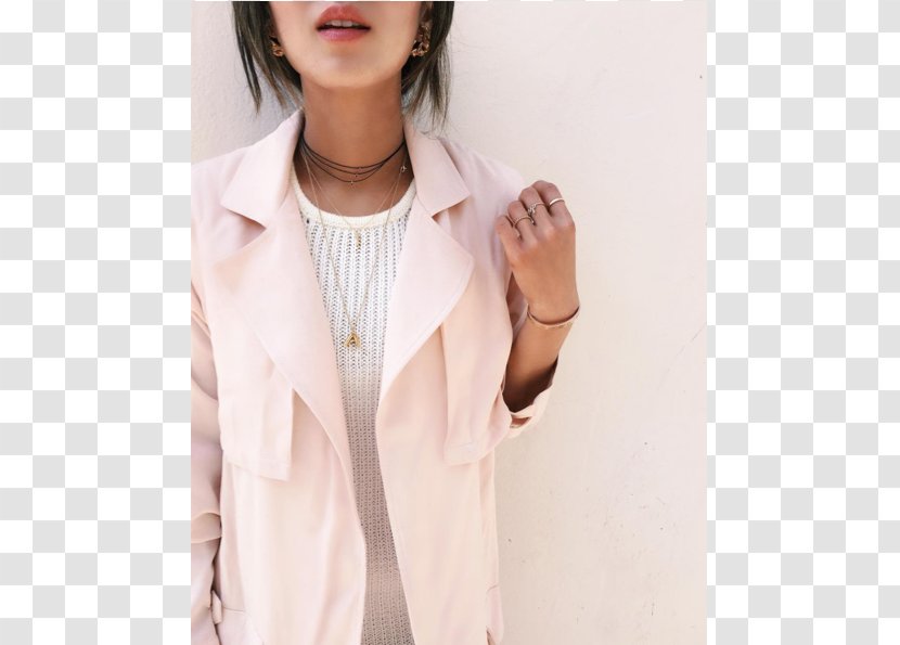 Sleeve Coat Beige Neck - Street Style Transparent PNG