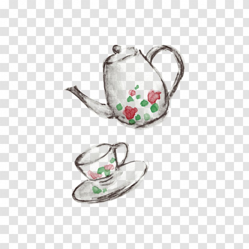 Teapot Teacup Illustration - Coffee Cup - Tea Item Transparent PNG