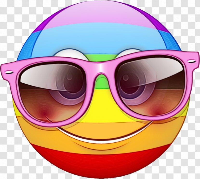 Smiley Face Background - Sunglasses - Magenta Cool Transparent PNG
