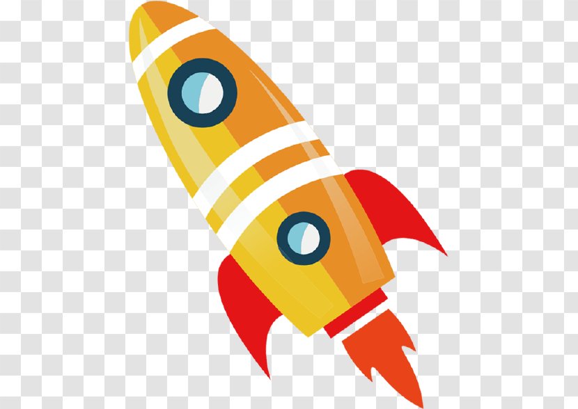 Flight Rocket - Orange - Colored Cartoon Transparent PNG