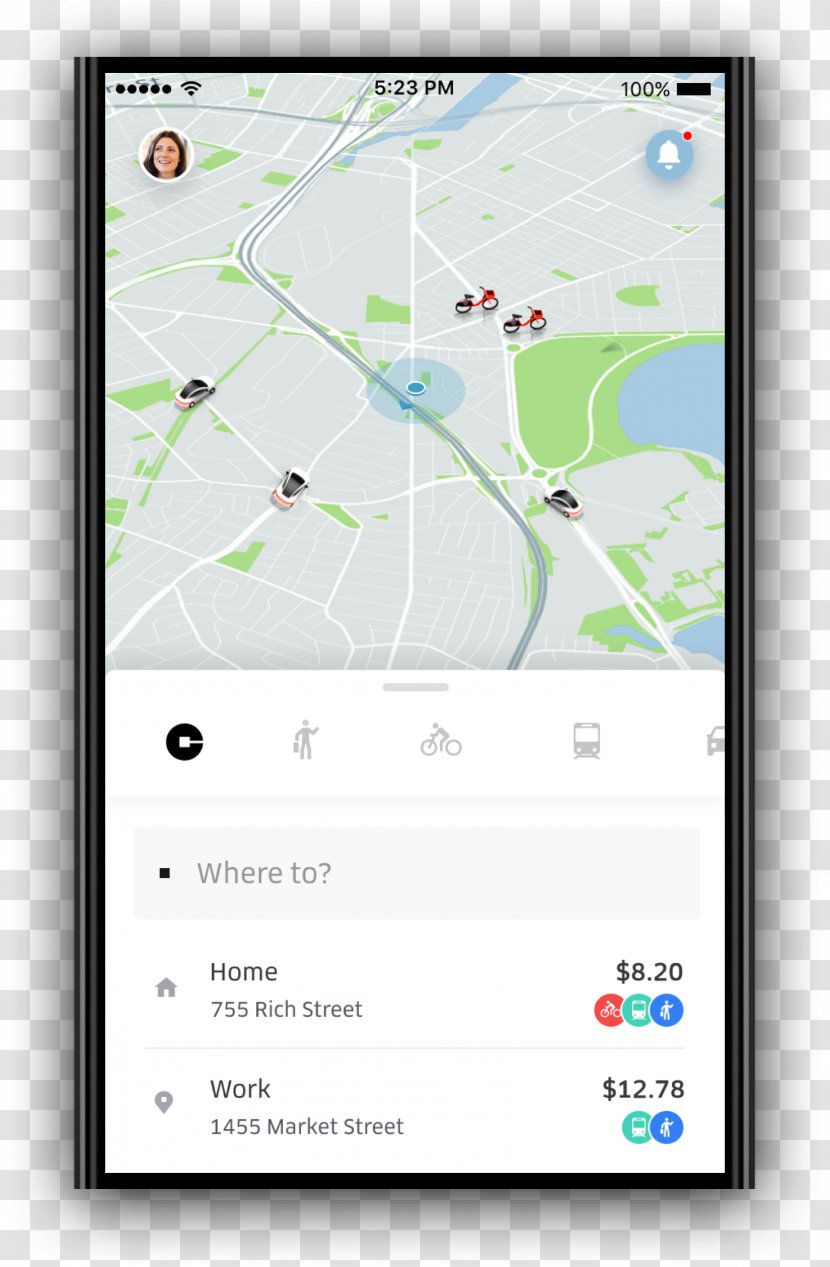 Carsharing Uber Transport - Realtime Ridesharing - Car Transparent PNG