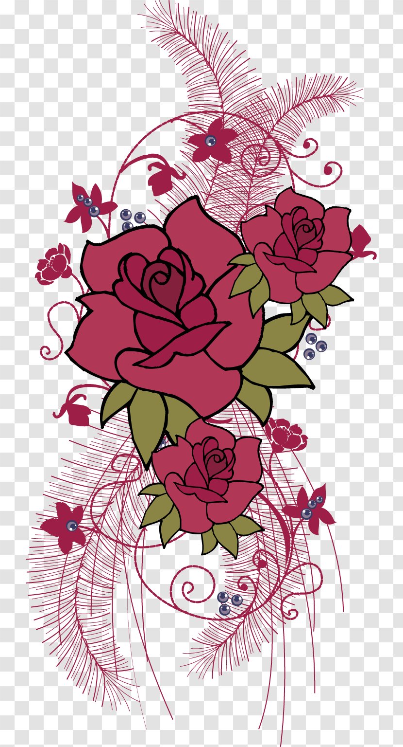 Rose Flower - Bouquet - Vector Transparent PNG