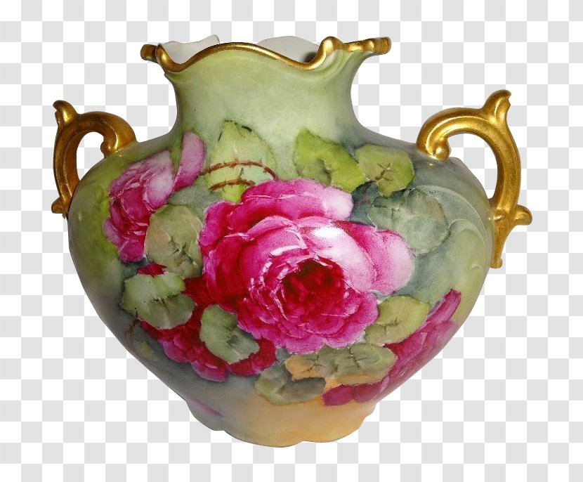 Garden Roses Vase Porcelain Glass Art - Flower Arranging Transparent PNG