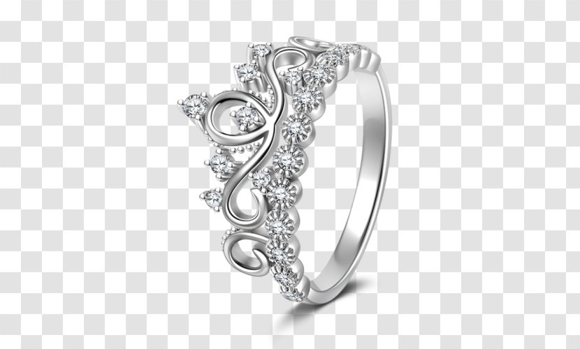 Wedding Ring Silver Gift Jewellery - Crown Transparent PNG