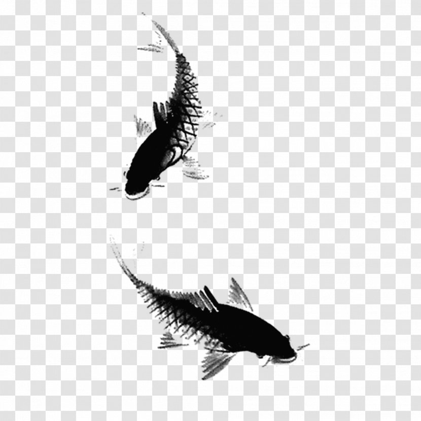 Ink Wash Painting Fish Brush - Fish,fish Transparent PNG