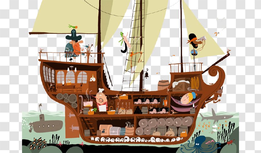 Piracy Adobe Illustrator Galleon - Ship - Pirate Sailing Transparent PNG