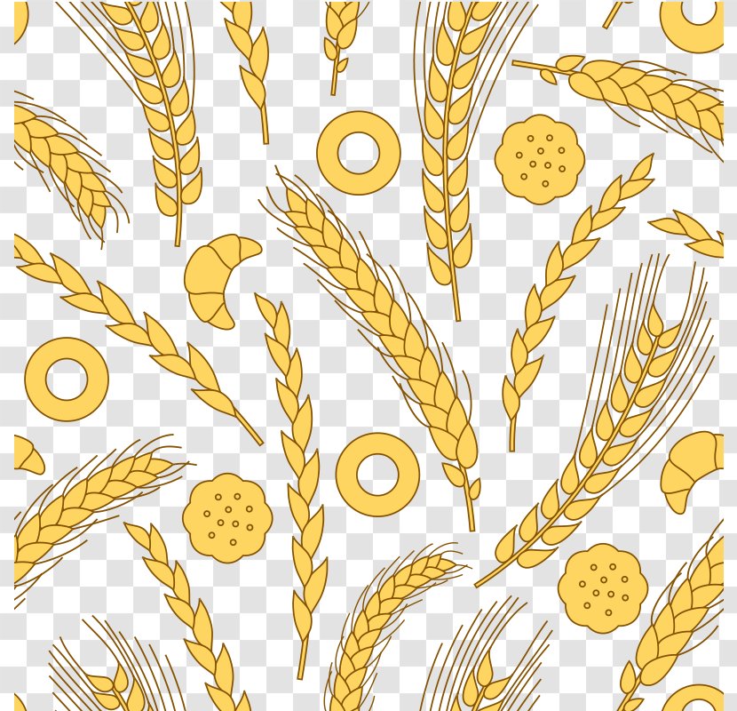 Wheat Pattern - Grass Family - Golden Ear Transparent PNG