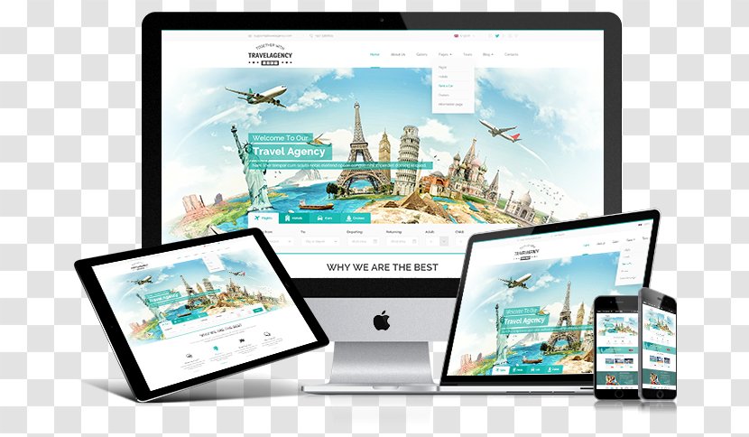 Responsive Web Design Template - Electronics - Travel Agency Theme Transparent PNG